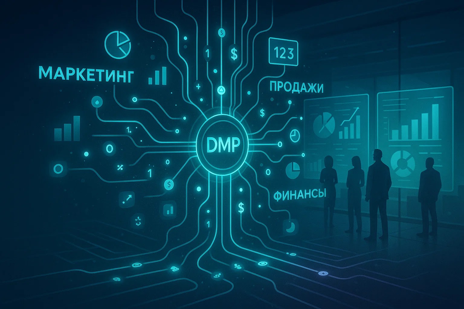  Графическое изображение DMP-системы, объединяющей данные из разных бизнес-подразделений.